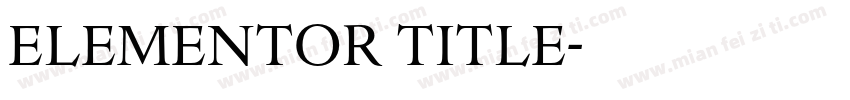 elementor title字体转换